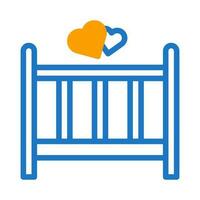 lit icône bichromie bleu Orange style Valentin illustration symbole parfait. vecteur