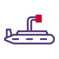 sous-marin icône bichromie rouge violet Couleur militaire symbole parfait. vecteur