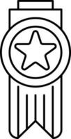 étoile badge icône dans noir contour. vecteur