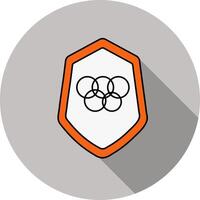 olympique bouclier icône dans Orange et blanc couleur. vecteur