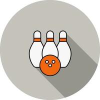 bowling Balle et épingle icône dans Orange et blanc couleur. vecteur
