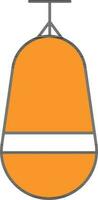 perforation sac icône dans Orange et blanc couleur. vecteur
