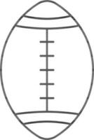 le rugby Balle icône dans noir contour. vecteur