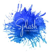 fond abstrait splash aquarelle bleu dessiné à la main vecteur