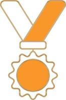 médaille icône dans Orange et blanc couleur. vecteur