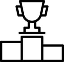 linéaire style trophée sur podium icône ou symbole. vecteur