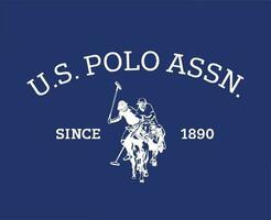 nous polo assn marque symbole avec Nom blanc logo vêtements conception icône abstrait vecteur illustration avec bleu Contexte