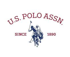 nous polo assn marque symbole avec Nom rouge et bleu logo vêtements conception icône abstrait vecteur illustration