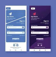 vecteur app ui conception s'identifier page modèles s'identifier écran pour unique app développement en ligne s'identifier former, signe dans pour accès à le Compte de la norme utilisateur interface app