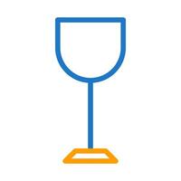 verre du vin icône bicolore bleu Orange Couleur Pâques symbole illustration. vecteur