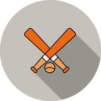 franchi base-ball chauve souris icône dans Orange et blanc couleur. vecteur