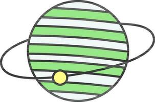 vert et blanc planète icône ou symbole. vecteur