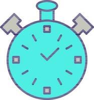 illustration de Arrêtez l'horloge gris et turquoise icône. vecteur