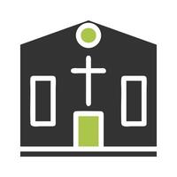 cathédrale icône solide vert gris Couleur Pâques symbole illustration. vecteur