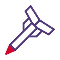 fusée icône bichromie rouge violet Couleur militaire symbole parfait. vecteur
