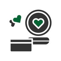 cosmétique l'amour icône solide gris vert style Valentin illustration symbole parfait. vecteur
