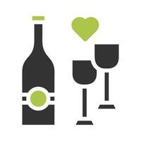 verre du vin icône solide vert gris Couleur Pâques symbole illustration. vecteur