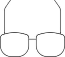des lunettes de protection icône dans noir ligne art. vecteur