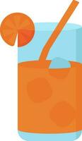 du froid Orange boisson verre décoré avec tranche icône dans Orange couleur. vecteur