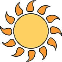 vecteur illustration de Soleil icône dans Orange et Jaune couleur.
