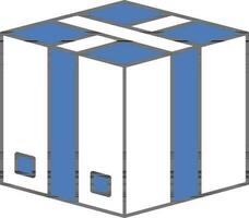 isolé boîte icône dans bleu et blanc couleur. vecteur
