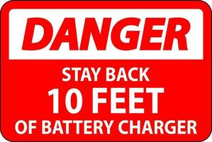 danger signe rester retour dix pieds de batterie chargeur vecteur