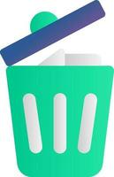 poubelle poubelle bleu et vert icône dans plat style. vecteur