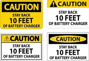mise en garde signe rester retour dix pieds de batterie chargeur vecteur