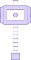 violet et blanc Thor marteau icône ou symbole. vecteur