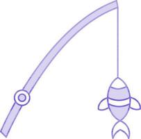 pêche barre icône dans violet et blanc couleur. vecteur