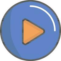 jouer rond bouton icône dans Orange et bleu couleur. vecteur