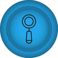 chercher ou Zoom bouton plat icône dans bleu couleur. vecteur