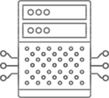 serveur icône dans noir contour. vecteur