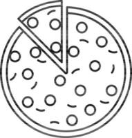 Pizza icône dans ligne art. vecteur