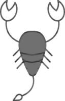 Scorpion zodiaque signe dans gris et blanc couleur. vecteur