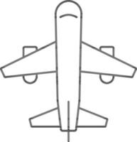 avion icône dans noir ligne art. vecteur
