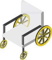 3d illustration de fauteuil roulant icône ou symbole. vecteur
