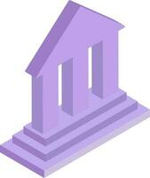 3d illustration de banque icône dans violet couleur. vecteur