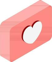 isométrique cœur ou préféré élément dans rouge Couleur pour social médias conception. vecteur