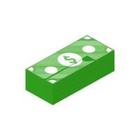 3d vue de argent bundel dans vert et blanc couleur. vecteur