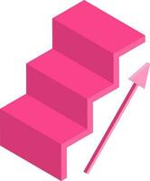isométrique croissance escalier icône dans rose couleur. vecteur