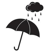 vecteur illustration de le parapluie icône dans le pluie. l'automne Créatif signe symbole, logo, vecteur graphique.