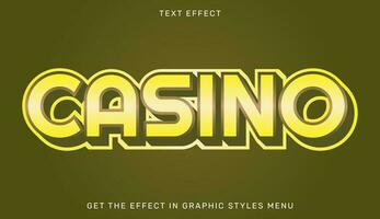 casino modifiable texte effet dans 3d style vecteur