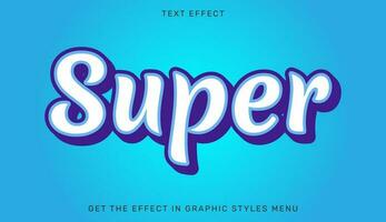 super modifiable texte effet dans 3d style vecteur