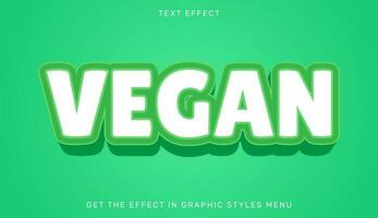 végétalien modifiable texte effet dans 3d style vecteur
