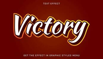 la victoire modifiable texte effet dans 3d style vecteur