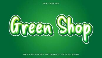 vert magasin modifiable texte effet dans 3d style vecteur