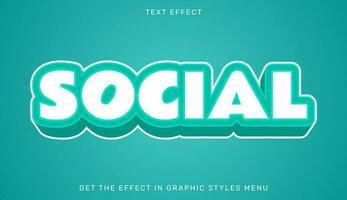 social modifiable texte effet dans 3d style vecteur