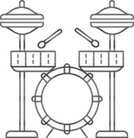 ensemble de tambour dans noir ligne art. vecteur