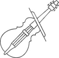 illustration de violon dans noir ligne art. vecteur